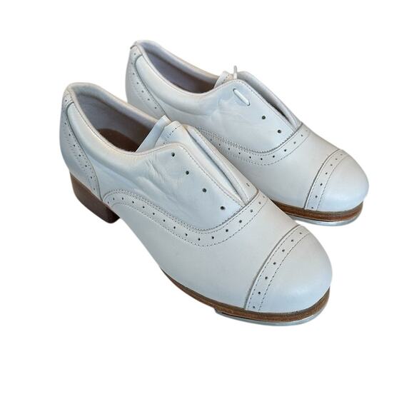 Bloch Womens Tap Shoe Jason Samuels Smith White Natural Sole Dance S0313L Size 5 - Picture 2 of 16